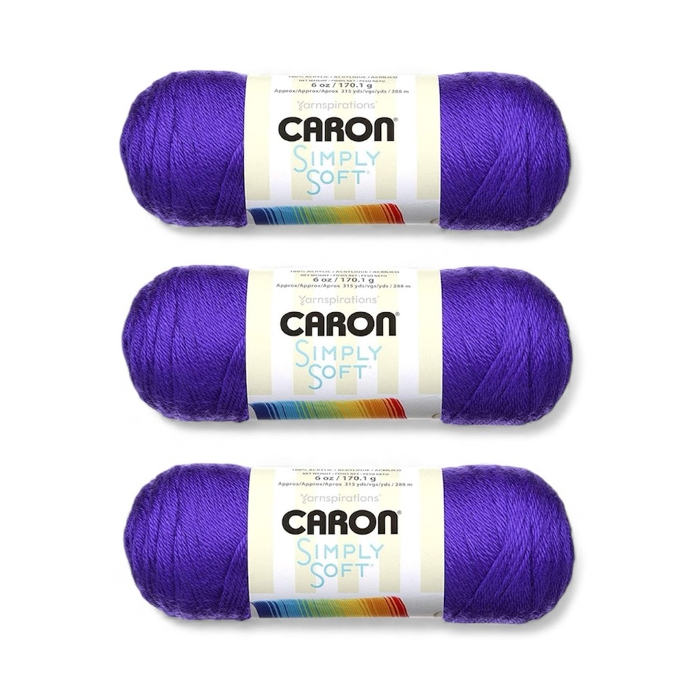 Caron Simply Soft Iris 3 packs of 3  6 oz Skeins New Total 9